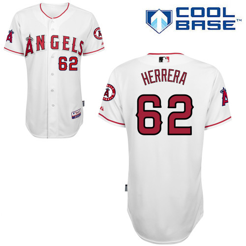 Yoslan Herrera #62 MLB Jersey-Los Angeles Angels of Anaheim Men's Authentic Home White Cool Base Baseball Jersey